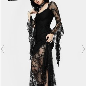 Killstar goth witch dress bat wing